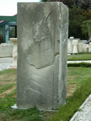 Escape (back view)
This piece of stone I've had around for a few years so is fairly aged looking, but just right for this sculpture. You see a grey block of stone from this angle, and if you walk around it, the lady will be revealed.
About 1.2m tall
